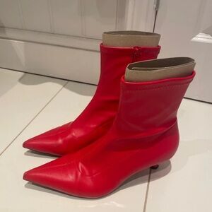 Stradivarius Vibrant Red Heeled Boots
